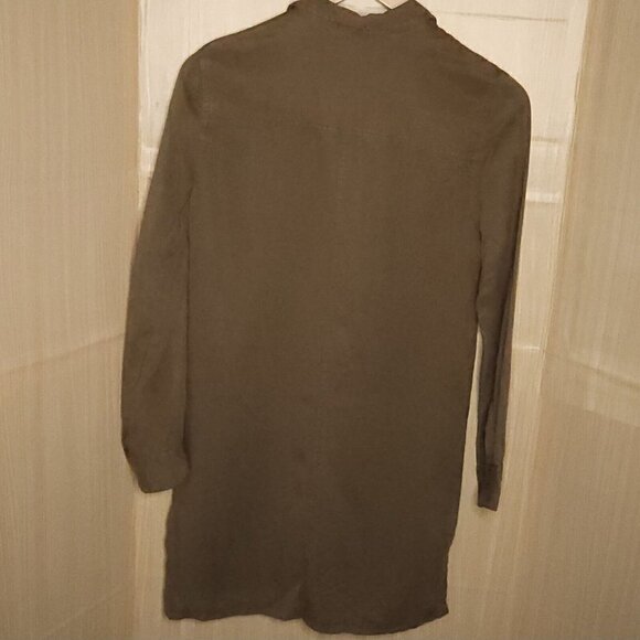 Silver Jeans Green Long Sleeve Lyocel Shirt Dress Medium - Picture 2 of 6